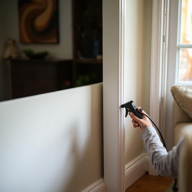 Treating baseboards in a home